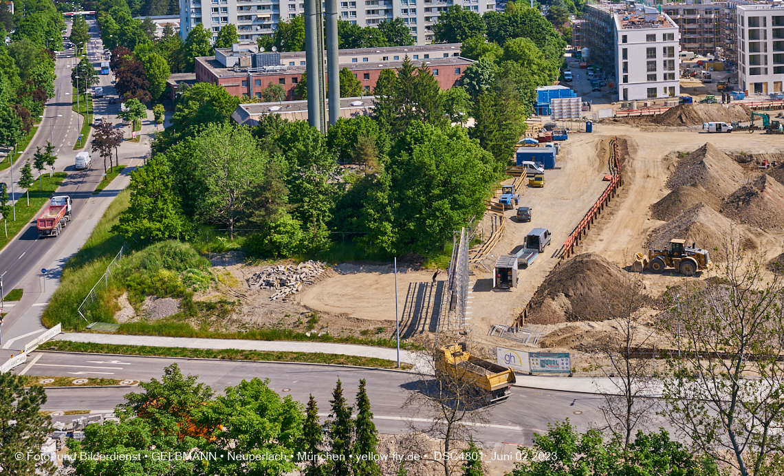 02.06.2023 - aktuelle Fotos von der Baustelle Alexisquartier in Neuperlach in München